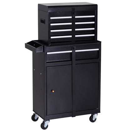 Werkplaatstrolley – Gereedschapswagen – Toolcabinet – Opbergtrolley – Werkbank – Metalen Frame – 360° Draaibare Wielen – 60x28x104,5 cm – Vergrendelbare Laden