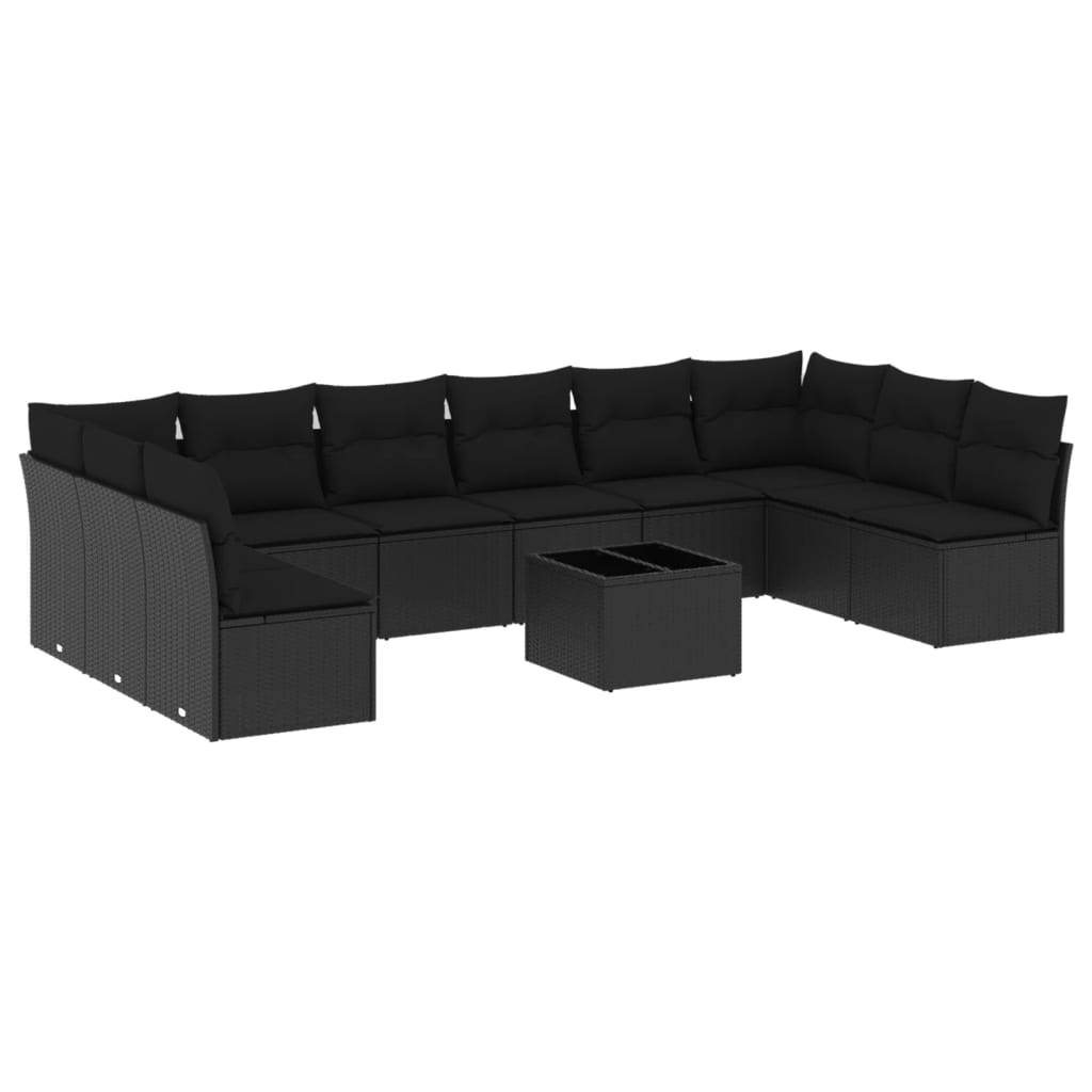 Loungeset – Loungesets – Tuinset – Loungesofa – Buitenmeubel – Zwarte Loungeset Met Tafel – Weerbestendig PE-Rattan – Afneembare Wasbare Kussenhoezen
