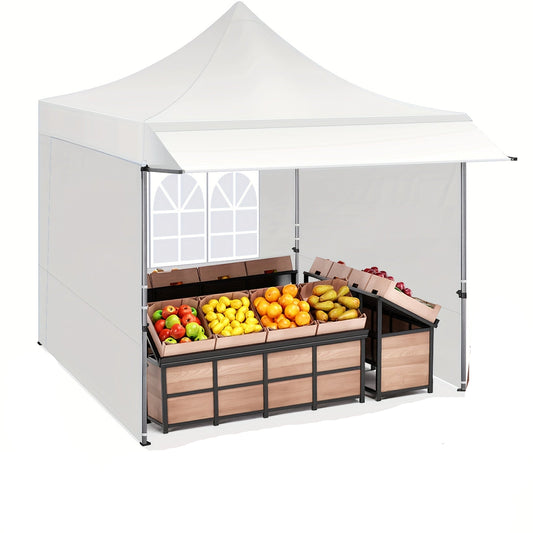 Pop-up Tent – Vouwtent – Markt Tent – Partytent – Camping Tent – 3,05x3,05 Meter – 3 Afneembare Zijwanden – 3 Verstelbare Hoogtes – Inclusief Draagtas – Aluminium Frame