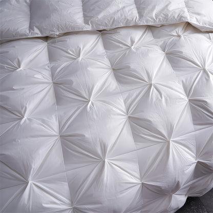Premium Winter White Goose Down Duvet With 3D Baffle Box & Gusseted Design - 800FP White Goose Down & Feathers, Lightweight And Fluffy Bed Cover For Cold Nights, Elegant Bedding For All Seasons, Goose Down Comforter (220×240