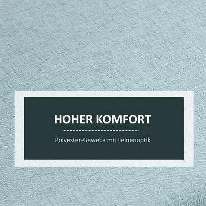 Opbergbank – Opbergbank – Bankje – Zitbank – Poef – Linnen-Look Kussen – Massief Houten Poten – 110x39x45 cm – Lichtgroen