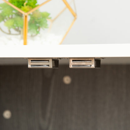 Hondenbench – Hondenkooi – Transportbench – Hondenhok – Dierenbench – Vergrendelbare Hondenbench – Stevig Houten Frame – Verstelbare Voetjes – Grijs-Witte Kleur