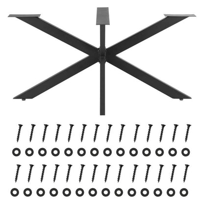 Tafelonderstel – Onderstel Tafel – Tafelframe – Metalen Frame – Zwart Staal – 85x85x71 cm – Stevig & Duurzaam – Inclusief Montage & Vloerbeschermers