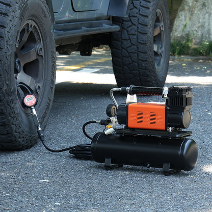 Luchtcompressor – Bandenpomp – Tire Inflator – Luchtpomp – Compressor – Oranje – 6 Liter Tank – 150 PSI Maximale Druk