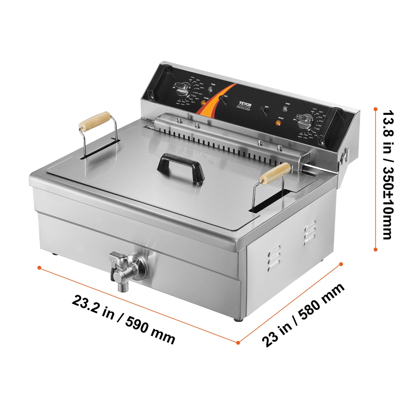 Elektrische Friteuse – Frituurpan – Snackmaker – Frituurketel – Friteuse 29 Liter – Grote Capaciteit – Snelle Opwarming – Roestvrij Staal