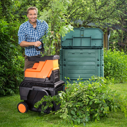 Takkenversnipperaar – Houtversnipperaar – Houtsnipperaar – Tuinversnipperaar – Houtversnippermachine – 2800W Borstelloze Motor – 55L Opvangbak