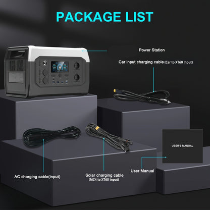 Portable Powerstation – Draagbare Generator – Powerstation – Powerbank – Noodstroom – 1800W Output – 1024Wh Lithiumbatterij
