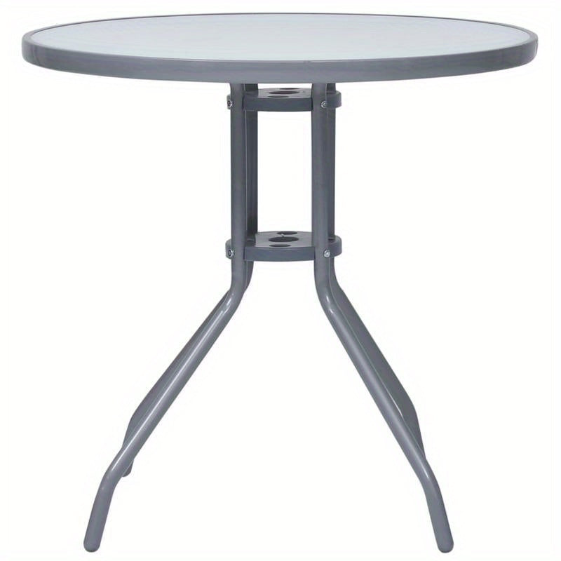 Bistrotafel – Tuintafel – Balkon Tafel – Terrastafel – Buiten Tafel – Aluminium – Rond – Lichtgewicht & Ruimtebesparend – Stevige Metalen Poten