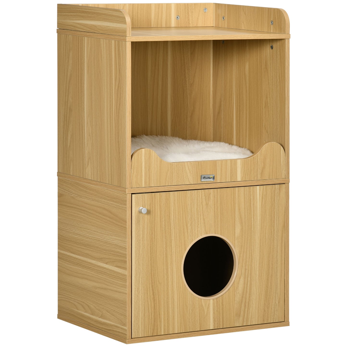 Kat Toilet Huis – Kattenbak Kast – Kattenmeubel – Kattenbak Omhuis – Kattenhuis Met Kussen – 3 Niveaus – Afmetingen 60x45x103 cm