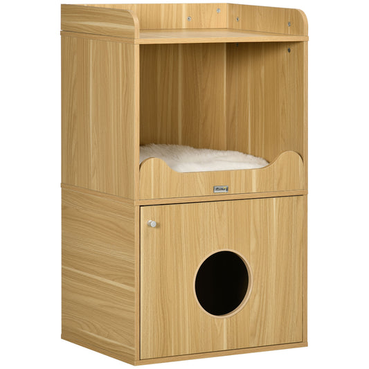 Kat Toilet Huis – Kattenbak Kast – Kattenmeubel – Kattenbak Omhuis – Kattenhuis Met Kussen – 3 Niveaus – Afmetingen 60x45x103 cm