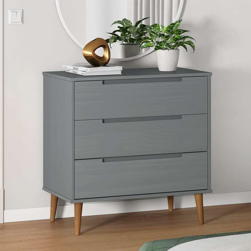 Ladekast MOLDE 80x40x80cm massief grenenhout grijs, Almirah For Clothes, Wardrobe Closet Local Warehouse, Meuble De Rangement, Commode De Chambre, Cubbpqrd, Clothes Storage, Bedroom Furniture, Contemporary Furniture, Sleek St