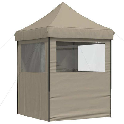 Portable Foldable Pop-Up Party Tent with 4 Walls - Instant Setup, Sturdy Frame & Taupe Beige/Brown Canopy, Easy Setup for Weddings, Camping, Backyard Events - Lightweight Outdoor Shelter with Space (No Tools Required)