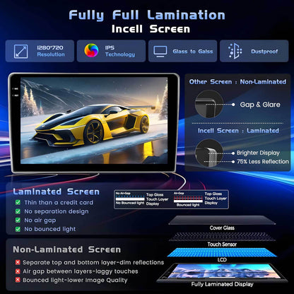 9-Inch Multimedia Systeem SEAT ALTEA – Autoradio Navigatie Systeem – Touchscreen Car Stereo – Android Auto Carplay – Bluetooth Radio – 4GB RAM 128GB Opslag – AHD Achteruitrijcamera Nachtzicht – Android 15 WiFi DSP Geluid