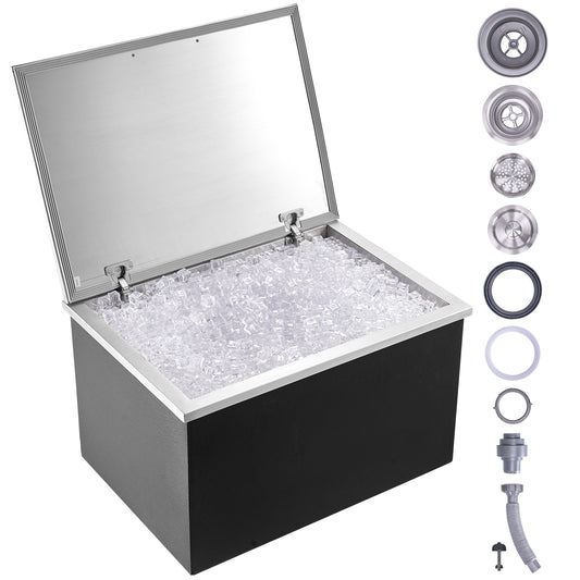 Ijskist – Koelbox – IJscontainer – IJskoeler – Inbouw Ijsvak – RVS 107,8L Capaciteit – 20mm PU Isolatie