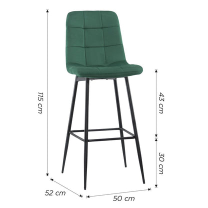 Velvet Fauteuils – Fluwelen Stoelen – Lounge Stoelen – Zacht Zitmeubilair – Gezellige Fauteuils – Set Van 2 – Groen – Houten Frame – Rugleuning Met Voetensteun