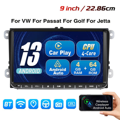 Android Autoradio – Car Multimedia Unit – Auto Radio – Inbouw Radio – 9 Inch Touchscreen – 4GB RAM & 64GB Opslag – Wireless Internet Connectie – GPS Navigatie
