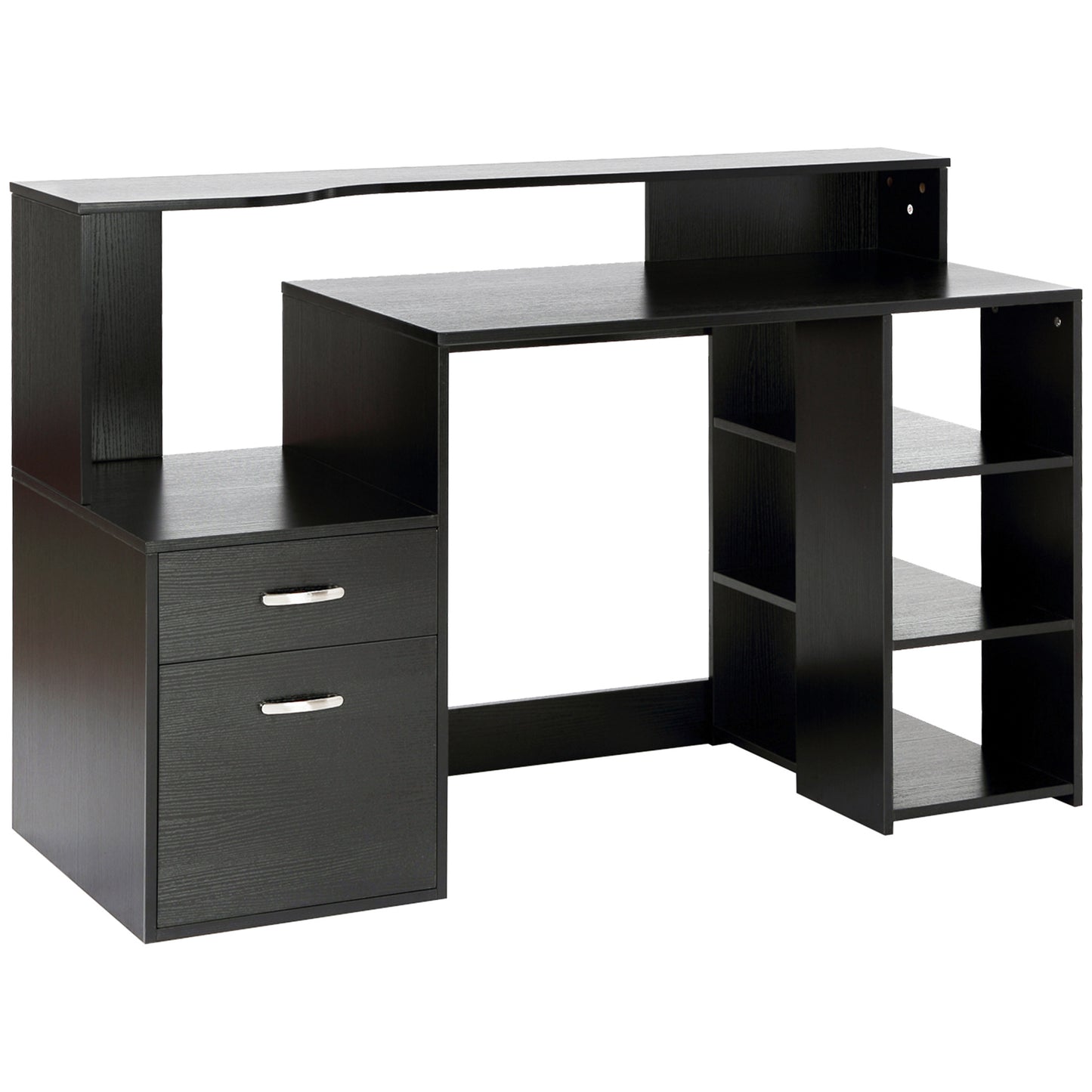 Computertafel – Computerbureau – Bureautafel – Laptoptafel – Werktafel – Compact Design – MDF Houtlook – 137x55x92 cm – Met Opbergruimte
