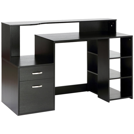 Computertafel – Computerbureau – Bureautafel – Laptoptafel – Werktafel – Compact Design – MDF Houtlook – 137x55x92 cm – Met Opbergruimte