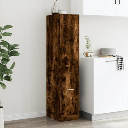 Apothekerskast – Medicijnkast – Opbergkast – Keukenkast – Badkamerkast – Gerookt Eikenhout – Compact 30x41x144,5 cm
