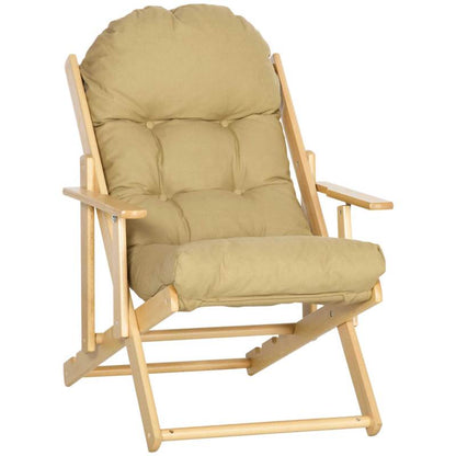 Inklapbare Stoel – Opvouwbare Stoel – Klapstoel – Eetkamerstoel – Loungestoel – Beukenhouten Frame – Verstelbare Rugleuning 3-standen – Zachte Afneembare Bekleding Bruin
