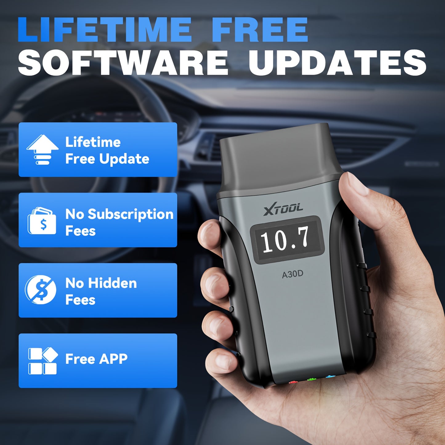 OBD2 Scanner – Autodiagnose Tool – Foutcode Uitlezer – Draadloze Diagnose – Auto Scanner – 19+ Resetfuncties – Live Data Monitoring