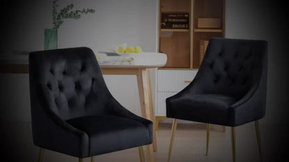 Eetkamerstoelen – Stoelen – Zetels – Dining Chairs – Velvet Stoelen – Set van 4 – Fluwelen Bekleding – Gouden Metalen Poten