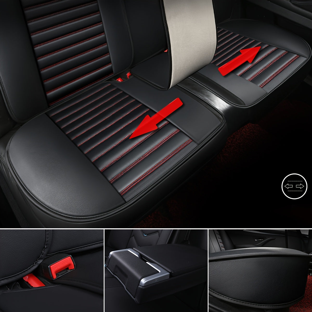 Universal Car Seat Covers Set of 5, for Renault Clio, Captur, Megane, Kadjar, Austral, Arkana, Symbioz, Waterproof PU Leather Car Seat Covers, Front and Rear Seat Protectors, Adjustable Car Seat Protectors