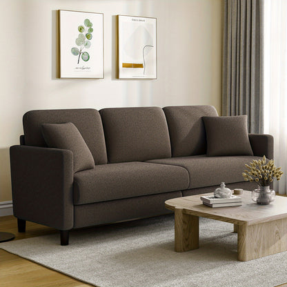 3-Zits Bank – Driezitsbank – Sofa – Zitbank – Bankstel – Koffie Kleur – Extra Lange Zitplaats – Hoogwaardig Schuimrubber Kussens – Stevig Hardhouten Frame – Eenvoudige Montage – Mid-Century Modern Design