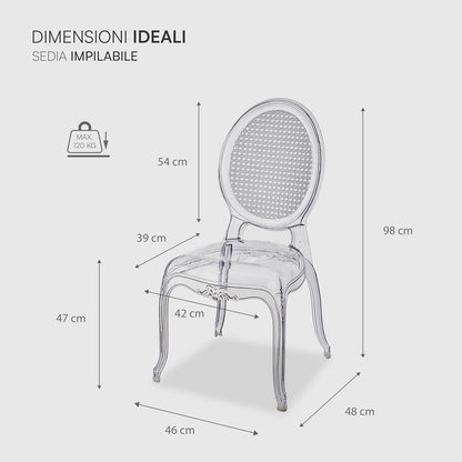Transparante Stoelen – Eetkamerstoelen – Polycarbonaat Stoelen – Stapelbare Stoelen – Design Stoelen – Set Van 4 – Waterbestendig – Lichtgewicht & Duurzaam