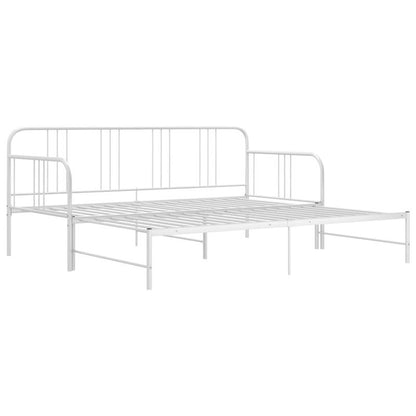 Bedbank – Slaapbank – Uitklapbed – Logeerbed – Sofa Bed – Inklapbaar Telescopisch Ontwerp – Stevig Wit Metalen Frame – 90x200 cm