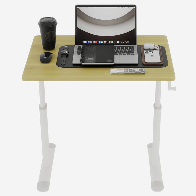 Verstelbaar Bureau – Zit- Sta Bureau – Werkplek Tafel – Studie Bureau – Compact Bureau – Handmatig Verstelbaar – Houten Blad 60x80 cm