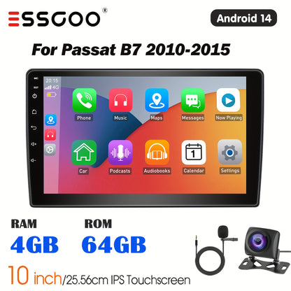 Multimedia Android Autostereo – 2-DIN Autoradio – Navigatiesysteem – Touchscreen Speler – Bluetooth Handsfree – 10 Inch IPS Scherm – Achteruitrijcamera & Microfoon