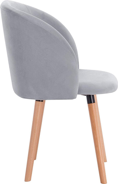 Eetkamerstoel - Keukenstoel - Woonkamerstoel - Gestoffeerde Stoel - Design Stoel met - Armleuningen - Massief Houten Frame - 1x - Grijs