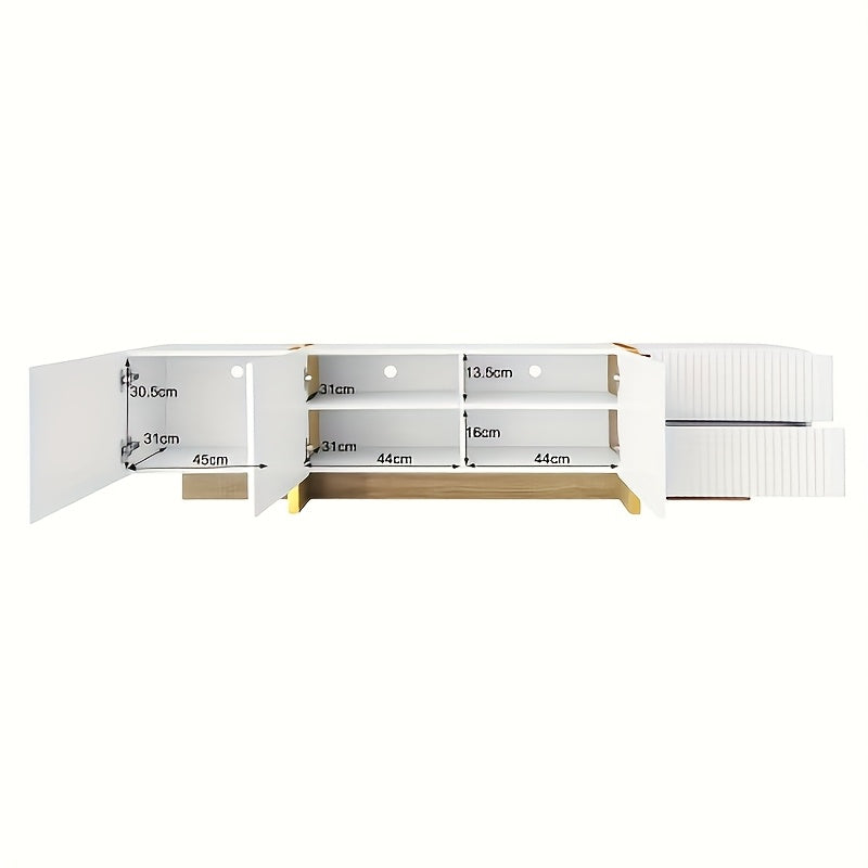 Tvmeubel – Televisiekast – Tv Kast – Tv Meubel – Tv Dressoir – 190 cm – Met 3 Deuren en 2 Lades – Lichtgewicht en Modern Design