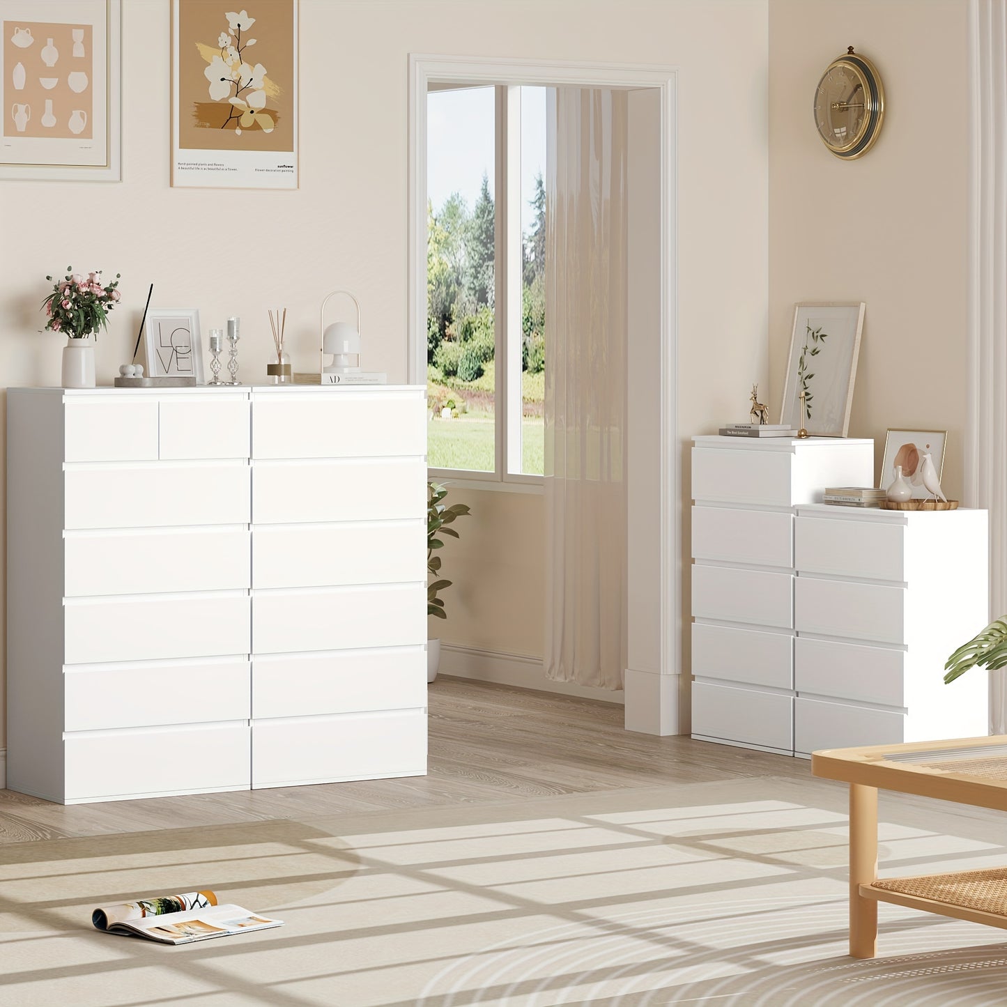 Chest Of Drawers – Ladekast – Kledingkast – Opbergkast – Slaapkamerkast – Modern Wit – 5 Lades – MDF Materiaal