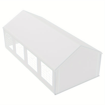 Partytent – Feesttent – Tuintent – Paviljoen – Overkapping – 4x8 m – Gegalvaniseerd Stalen Frame – Waterdicht PE Dak met Zijwanden en Ramen
