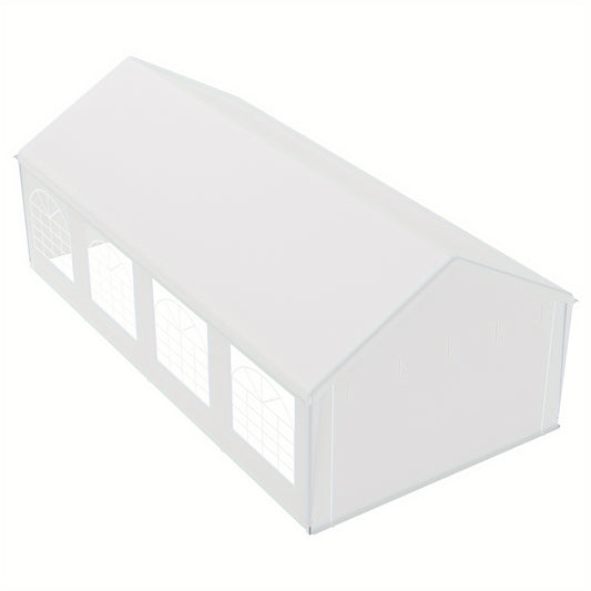 Partytent – Feesttent – Tuintent – Paviljoen – Overkapping – 4x8 m – Gegalvaniseerd Stalen Frame – Waterdicht PE Dak met Zijwanden en Ramen