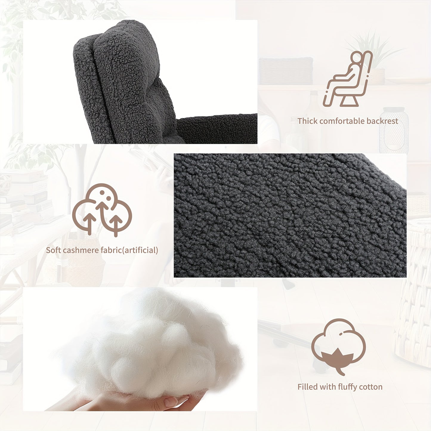 Bureaustoel – Office Chair – Bureaustoel Ergonomisch – Draaistoel – Kantoorstoel – Donkergrijs – Verstelbare Hoogte – 360° Draaibaar