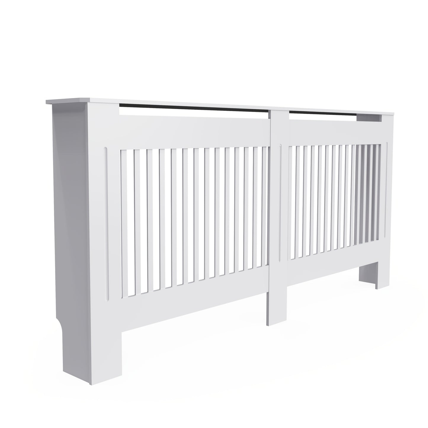 Radiatorombouw – Radiatorkast – Verwarmingsdeksel – Radiatorbekleding – Radiatorafdekking – Wit Houten Design – 100 cm Hoog – 3,2 Cu Ft Opbergruimte – Ventilerend Lamellenpatroon