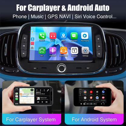Multimedia Autoradio – 2 DIN Radio – Touchscreen Autoradio – Auto Stereo – Fiat 500 2016-2019 – 7 Inch HD Scherm – Android 14 Systeem