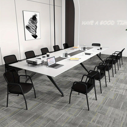 Wachtkamerstoelen – Stoelen – Zitplaatsen – Vergaderstoelen – Kantoorstoelen – Ademend Mesh – Stevig Metalen Frame – Set Van 2 – Zwart