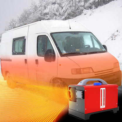 12V 8KW Dieselverwarming – Parkeerairheater – Motorkachel – Standkachel – Airheater – Oververhittingsbeveiliging – LCD Monitor – Compact Design – Zwart + Rood
