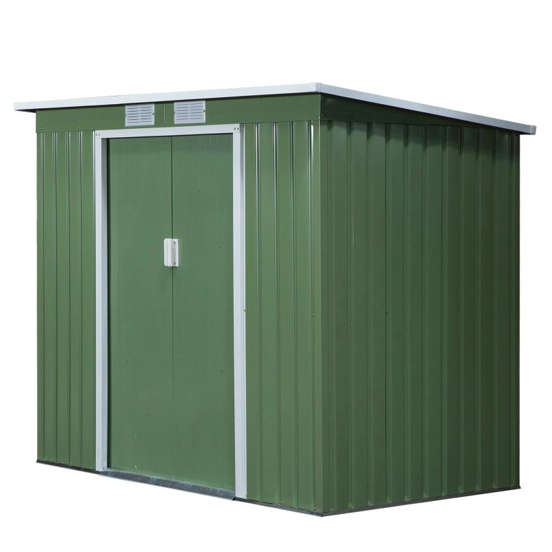 Tuinhuisje – Tuinschuur – Berging – Gereedschapshuis – Opberghuisje – Gegalvaniseerd Staal – Schuifdeur Met Ventilatieraampje – Compact 213x130x159 cm – Weerbestendig Met Schuin Dak