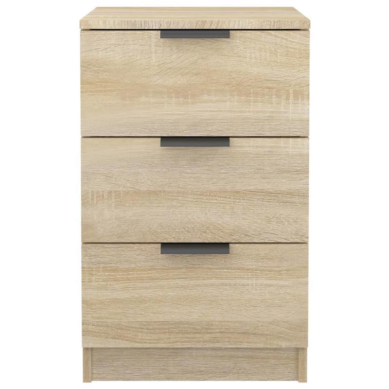 Modern Minimalist Bedside Table with 3-Drawer Storage - Sonoma Oak Finish, Light & Brown Tones, Space-Saving Design, Easy Assembly, Compact Nightstand for Small Spaces, Sturdy Hardwood Construction, 68.58cm Height, 101.6cm Wi