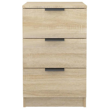 Modern Minimalist Bedside Table with 3-Drawer Storage - Sonoma Oak Finish, Light & Brown Tones, Space-Saving Design, Easy Assembly, Compact Nightstand for Small Spaces, Sturdy Hardwood Construction, 68.58cm Height, 101.6cm Wi