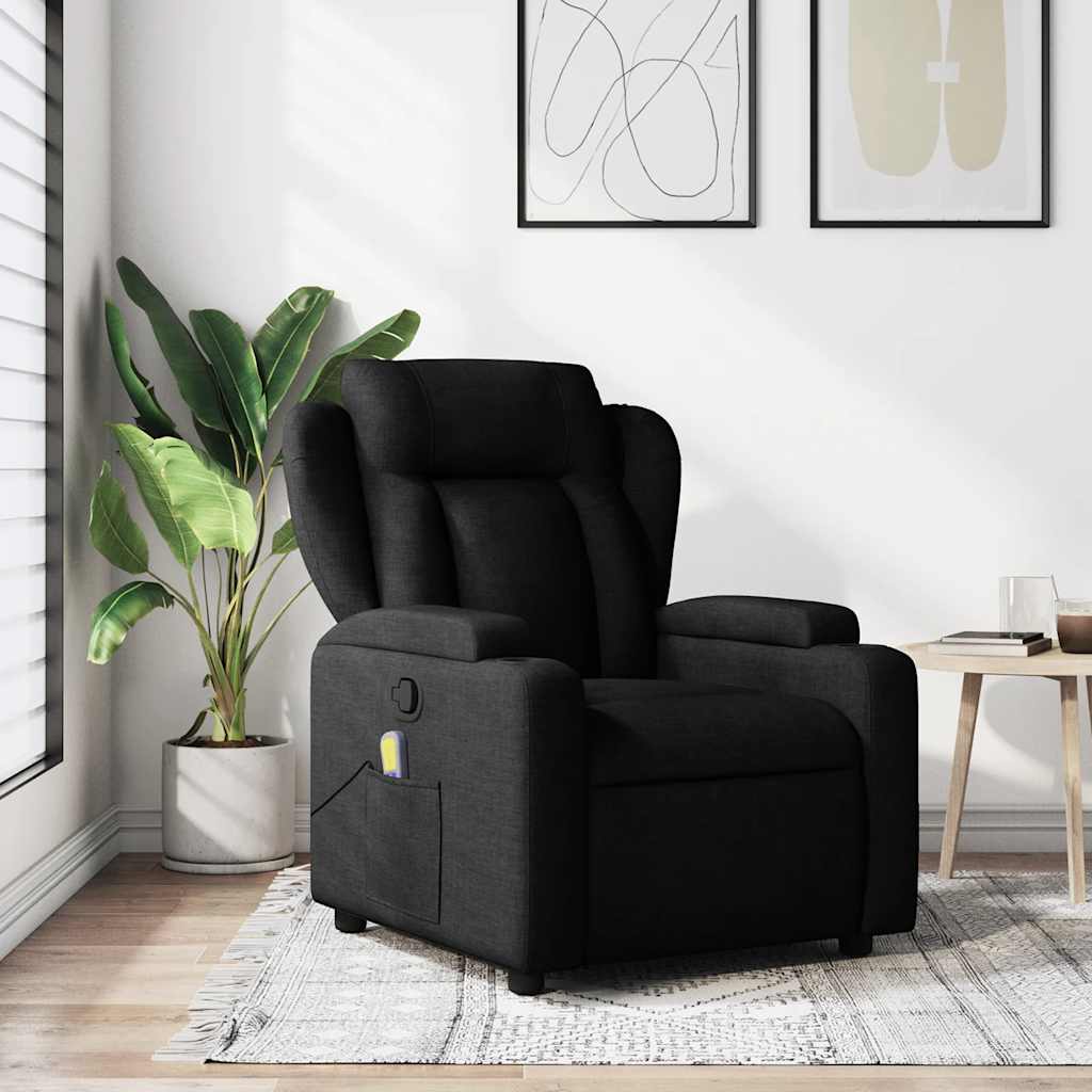 Relaxstoel – Fauteuil – Loungestoel – Schommelstoel – Relaxfauteuil – Massagefunctie – Verstelbare Rugleuning tot 135° – Stabiel Hout-Metaal Frame