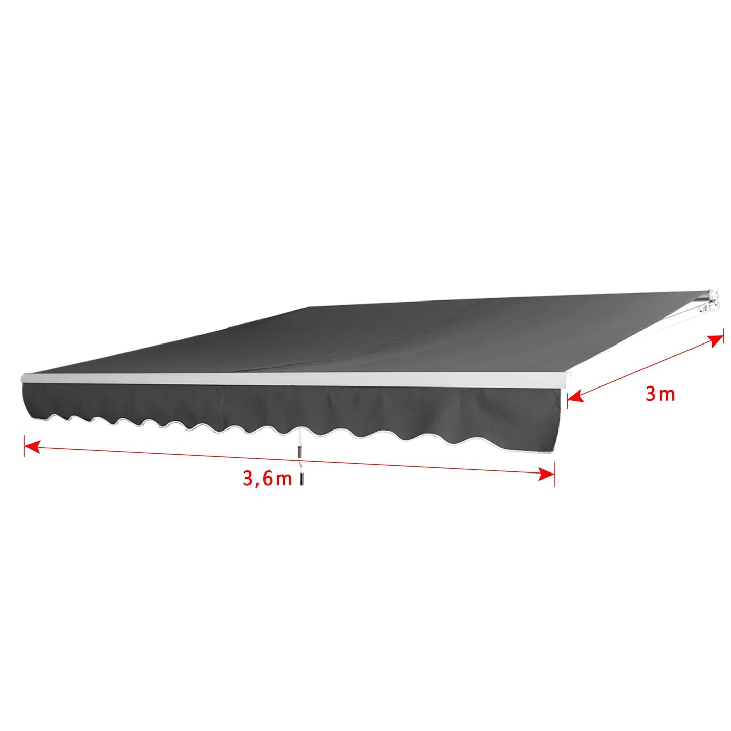 Manual Articulated Arm Awning Awning with Crank, Sun Awning Sun Protection Balcony Awning Patio Awning Clamp Awning for Balcony And Veranda Dark Gray