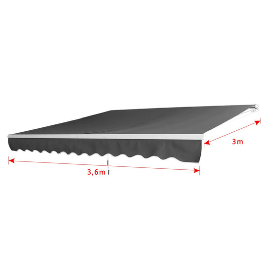 Manual Articulated Arm Awning Awning with Crank, Sun Awning Sun Protection Balcony Awning Patio Awning Clamp Awning for Balcony And Veranda Dark Gray
