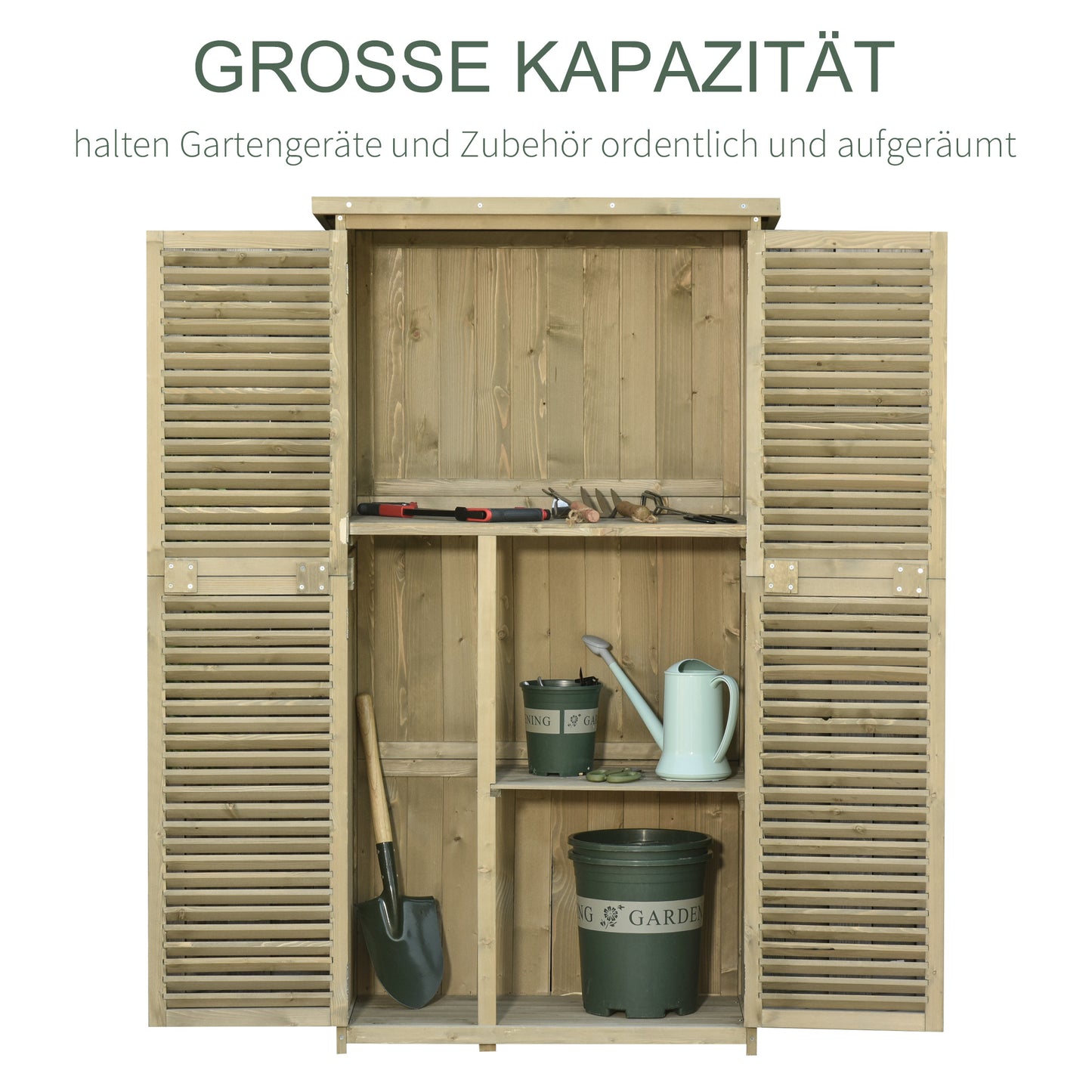Tuinhuisje – Tuinschuur – Gereedschapsschuur – Buitenberging – Tuinkast – Houten Tuinhuisje – Asfalt Dak – Ventilerende Dubbele Deuren