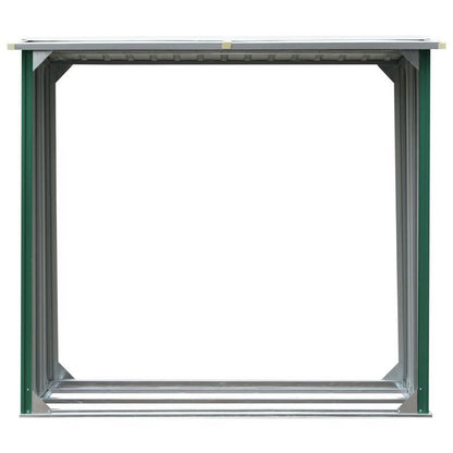 Heavy-Duty Metal Outdoor Storage Shed - 172x91x154cm Green Solid Structure with Ventilation Holes, Durable Weather-Resistant Design for Firewood, Tools & Garden Supplies - Multi-Purpose Organizer for Backyard, Patio, Garage,